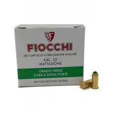 Cartucce mattazione Fiocchi grado verde extra forte cal.22