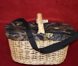 CESTO , DA , FUNGHI , IN , VIMINI , CON , MANICO , COPERCHIO , IN , TELA , E , TRACOLLA