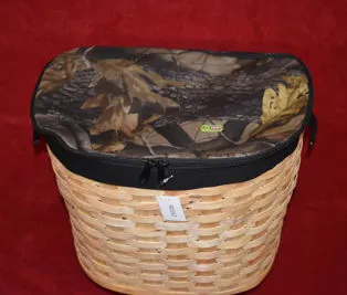 CESTO DA FUNGHI IN VIMINI CON COPERCHIO IN TELA E TRACOLLA