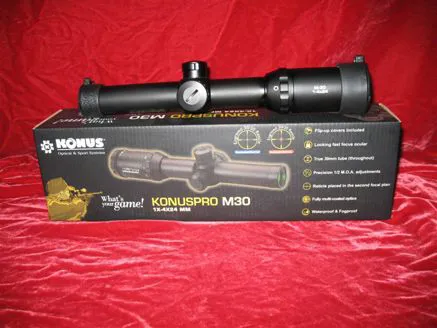  KONUS PRO M30 1x-4×24 reticolo 30/30 inciso illuminato Blue-Red