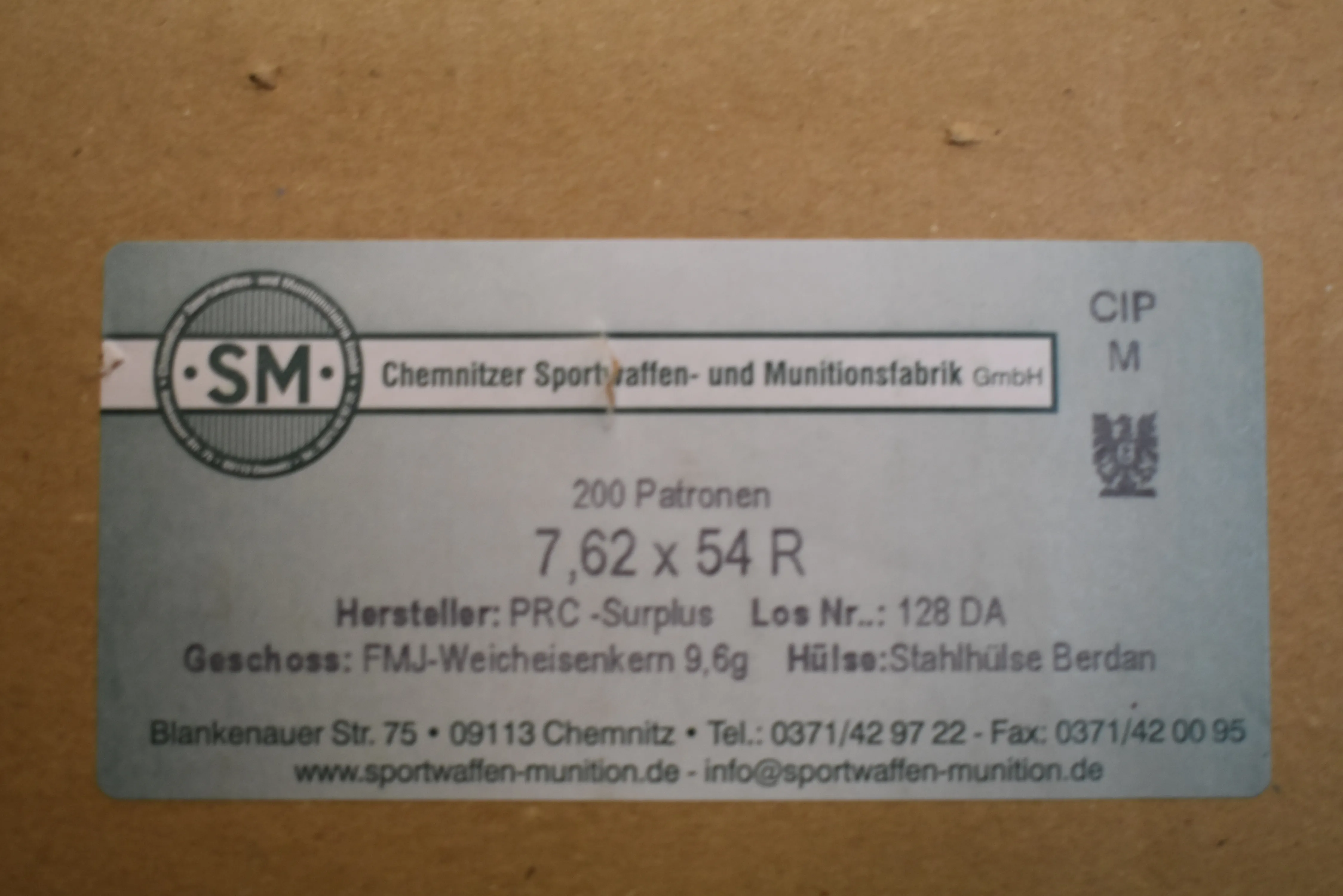 CARTTUCCE SM cal.7,62x54R