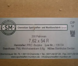 CARTTUCCE SM cal.7,62x54R