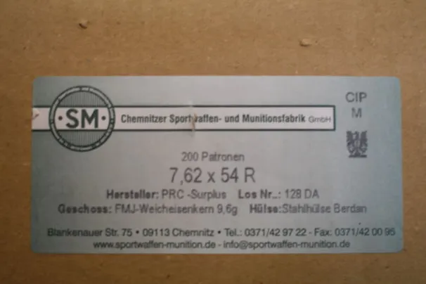 CARTTUCCE SM cal.7,62x54R