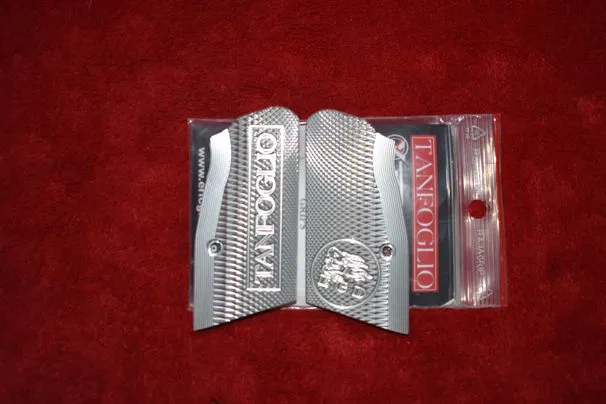GUANCETTE ZIGRINATE IN ALLUMINIO COLOR ARGENTO "CORTE" PER  TANFOGLIO  EXTREME