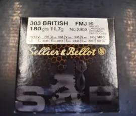 SELLIER , & , BELLOT , CAL.303 , BRITISH , FMJ , 180 , GRS