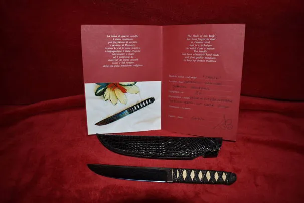 COLTELLO DAMASCO SANTINO BALLESTRA DA COLLEZIONE