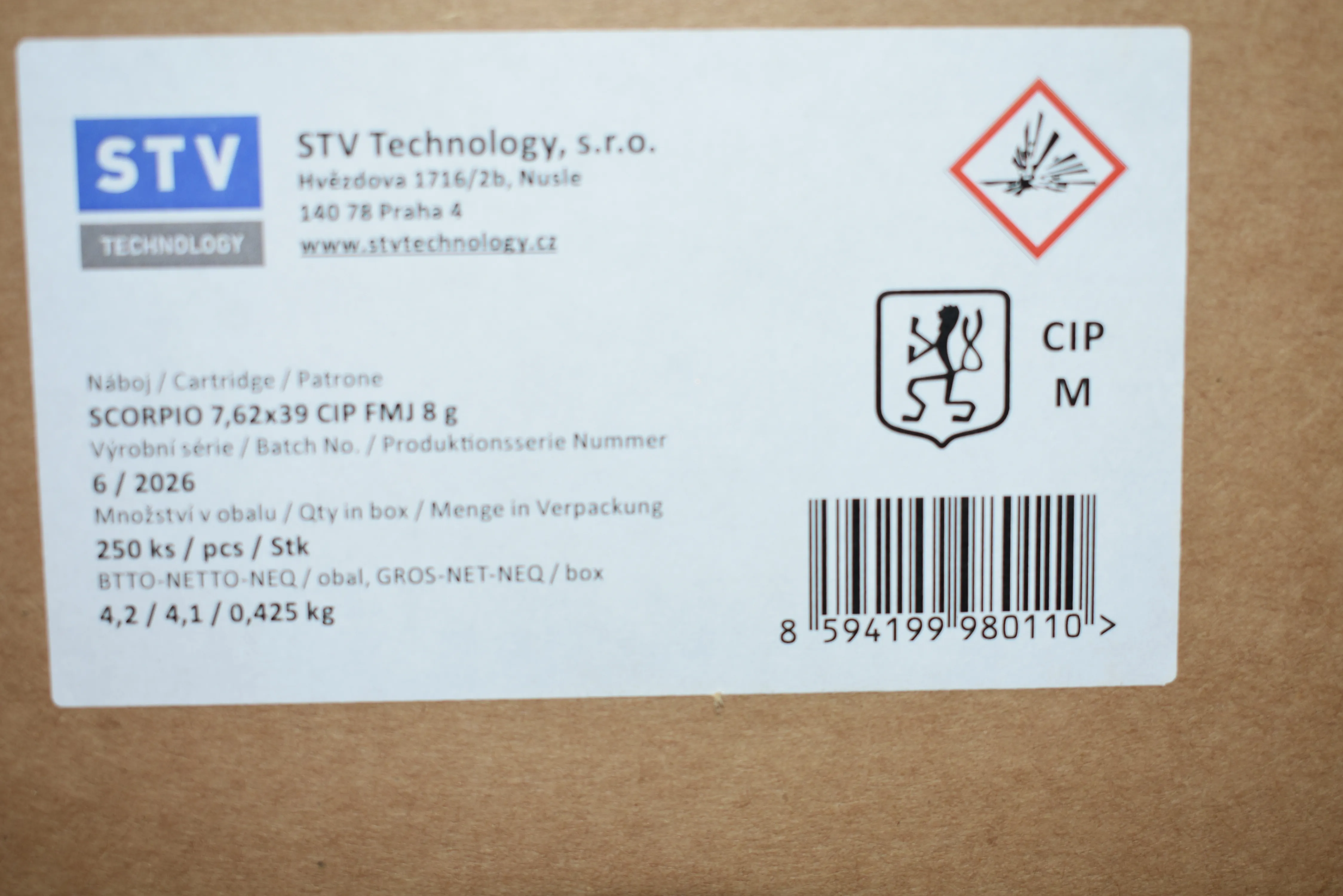 CARTUCCE STV TECNOLOGY FMJ 7,62X39  123,5 GRS (8 G.)