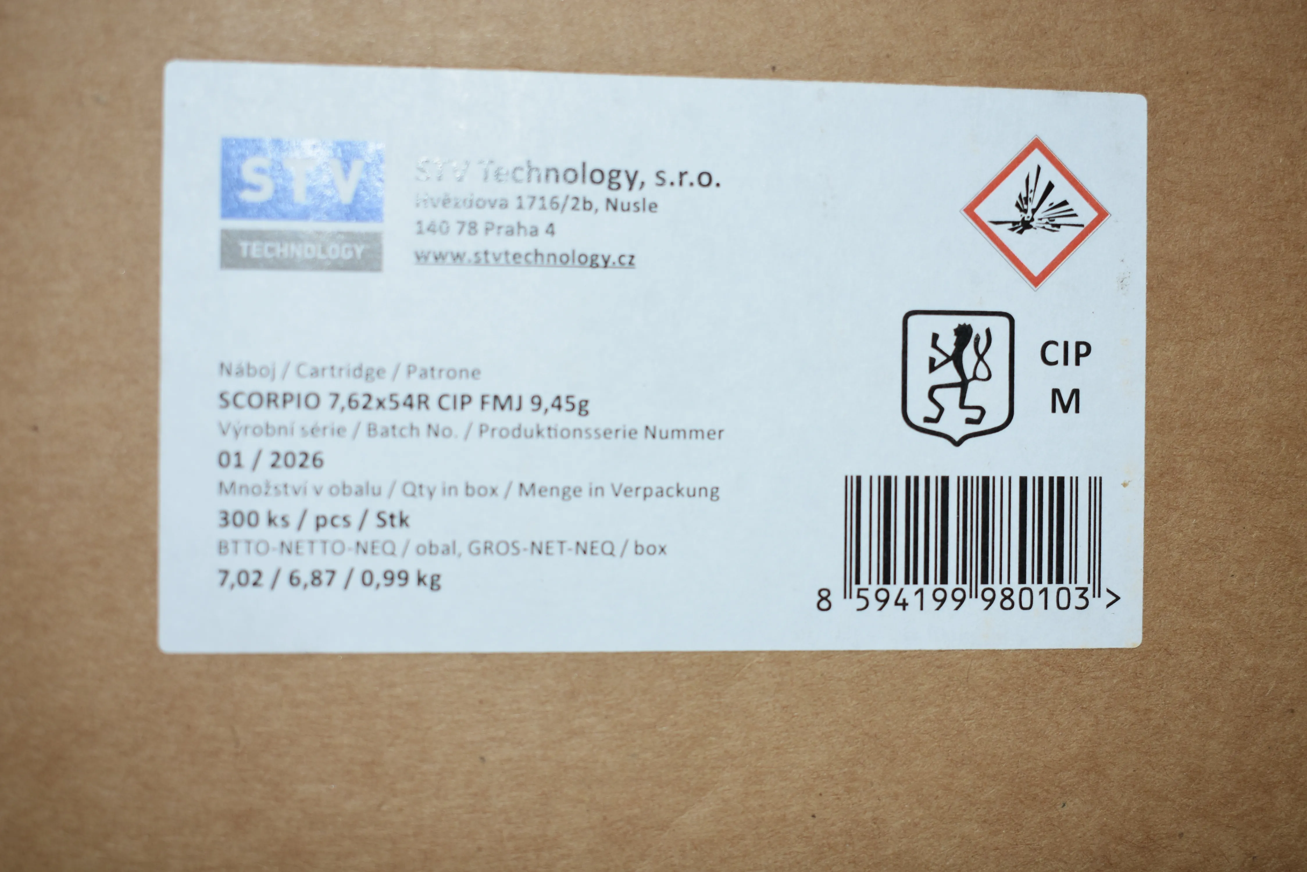CARTUCCE STV TECNOLOGY FMJ cal.7,62X54 R 