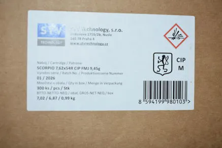 CARTUCCE STV TECNOLOGY FMJ cal.7,62X54 R 